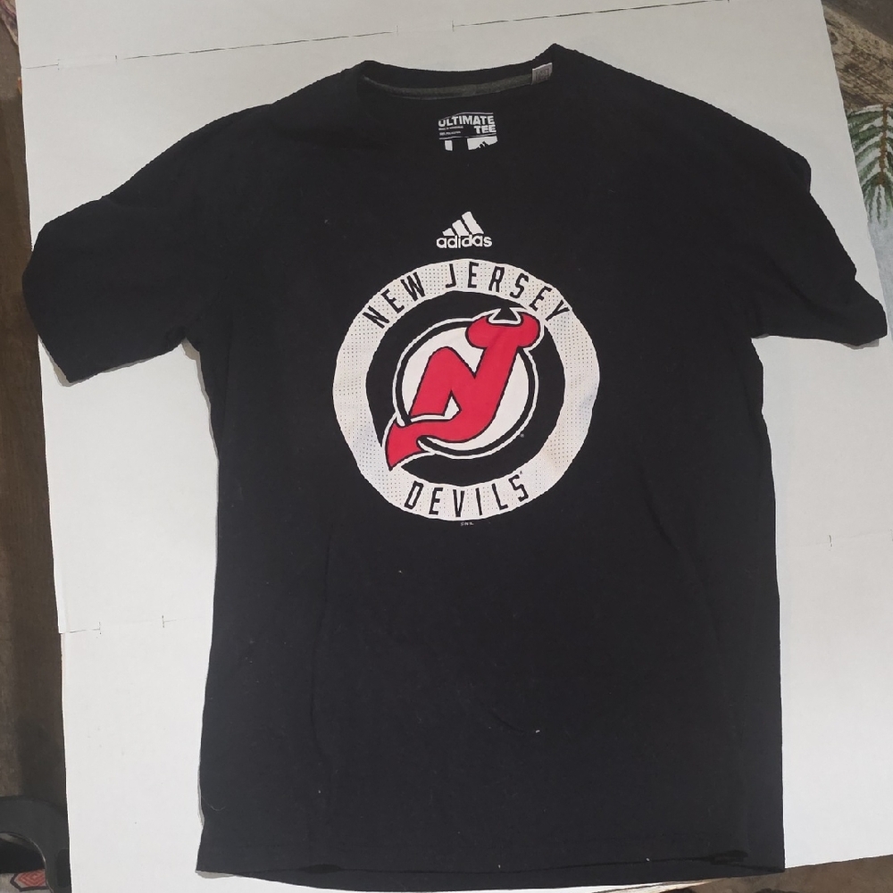Mens Large Black Adidas New Jersey Devils Tshirt